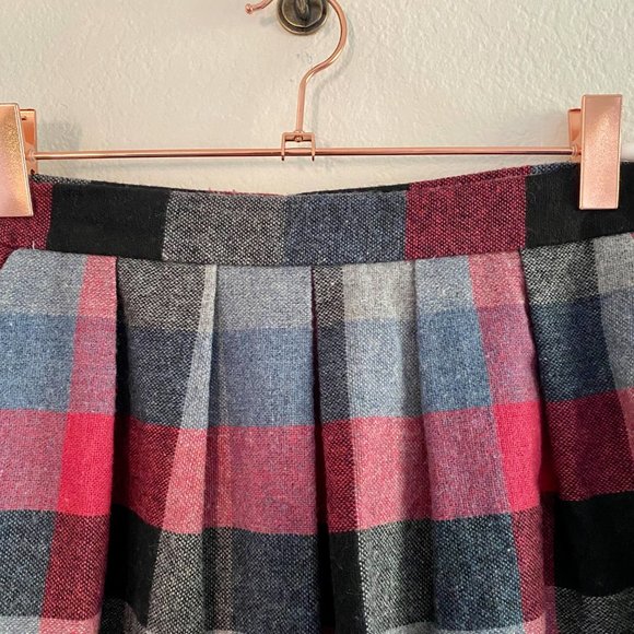Wool Plaid Mini Skirt - Picture 3 of 7
